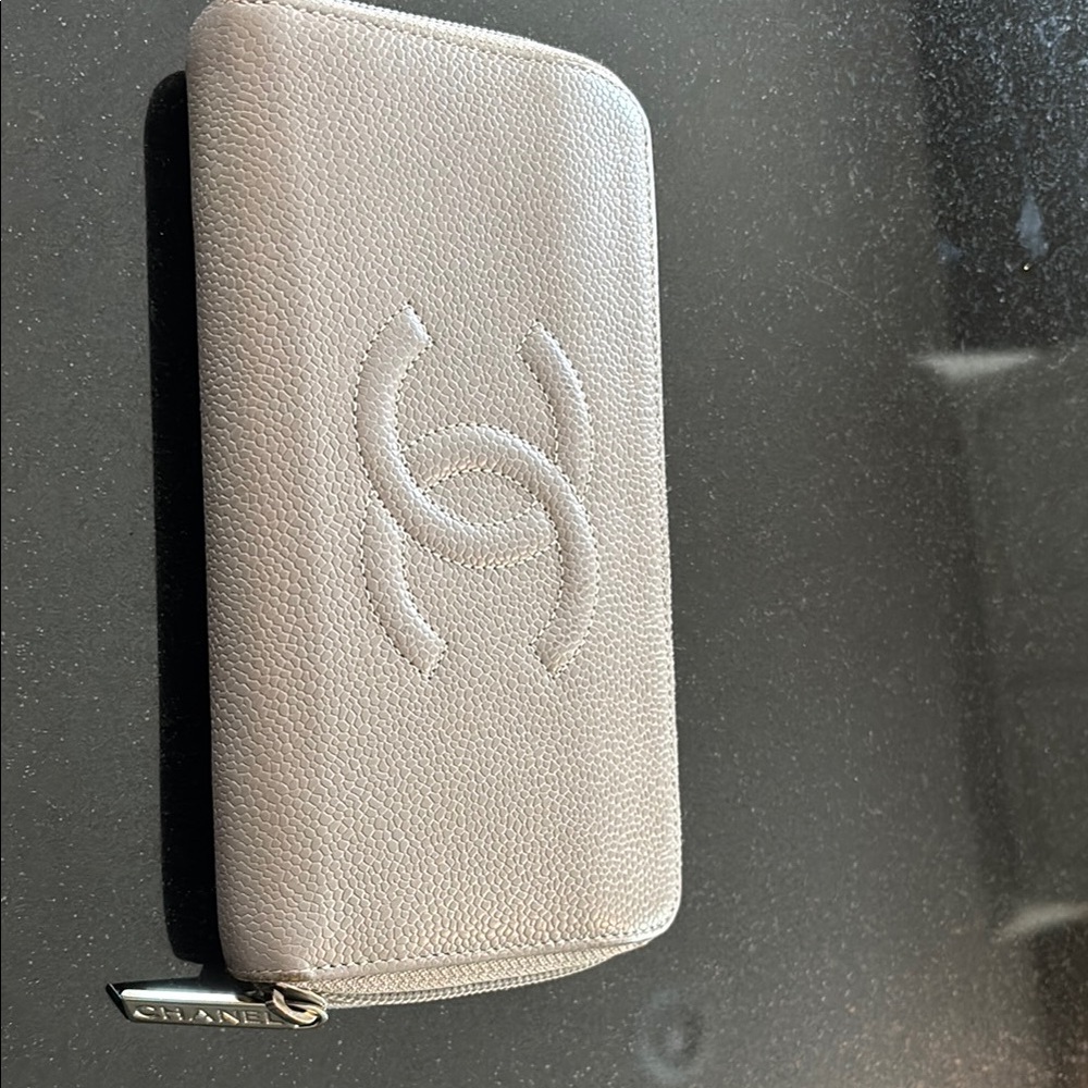 Chanel Gray Leather Wallet
